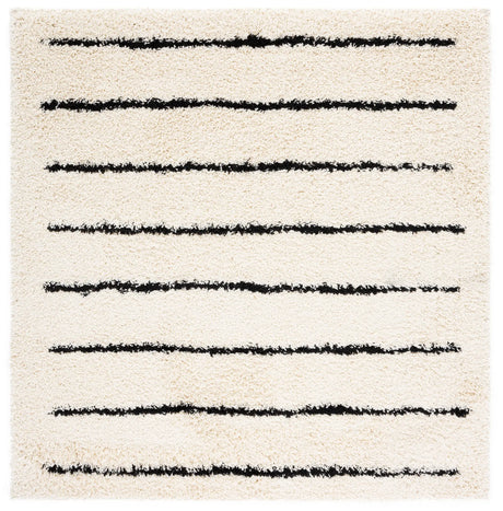 Safavieh Venus Shag 600 6'-7" x 6'-7" Rug in Ivory / Black