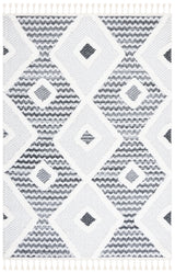 Safavieh Moroccan Tassel Shag 4'-0" x 6'-0" Rug in Grey / Ivory