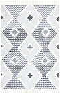 Safavieh Moroccan Tassel Shag 4'-0" x 6'-0" Rug in Grey / Ivory