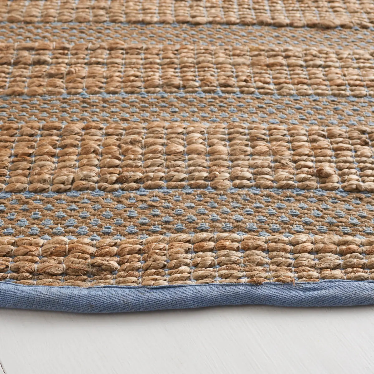 Safavieh Natural Fiber 7'-0" x 7'-0" Rug in Light Blue / Natural