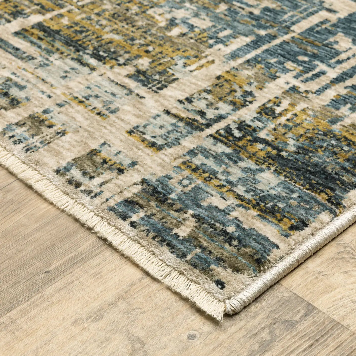Oriental Weavers Sphinx Hayden Hay05 Blue/ Gold Rug - corner detail