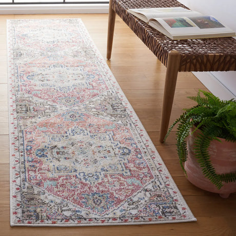 Safavieh Phoenix 500 2'-2" x 9'-0" Rug in Red / Ivory