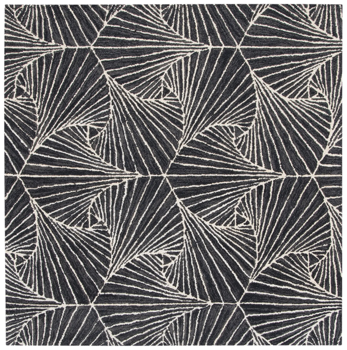 Safavieh Micro-Loop 5'-0" x 5'-0" Rug in Charcoal / Ivory