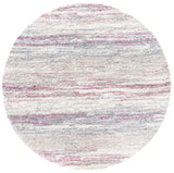 Safavieh Fontana Shag  800 5'-3" x 5'-3" Rug in Ivory / Pink