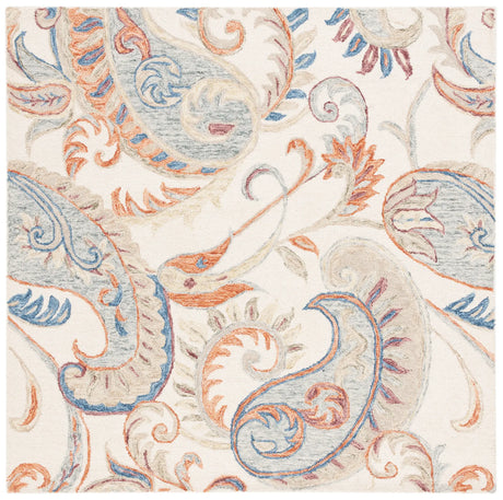 Safavieh Micro-Loop 6'-0" x 6'-0" Rug in Ivory / Rust