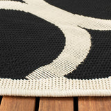 Safavieh Courtyard 5'-3" x 5'-3" Rug in Black / Beige