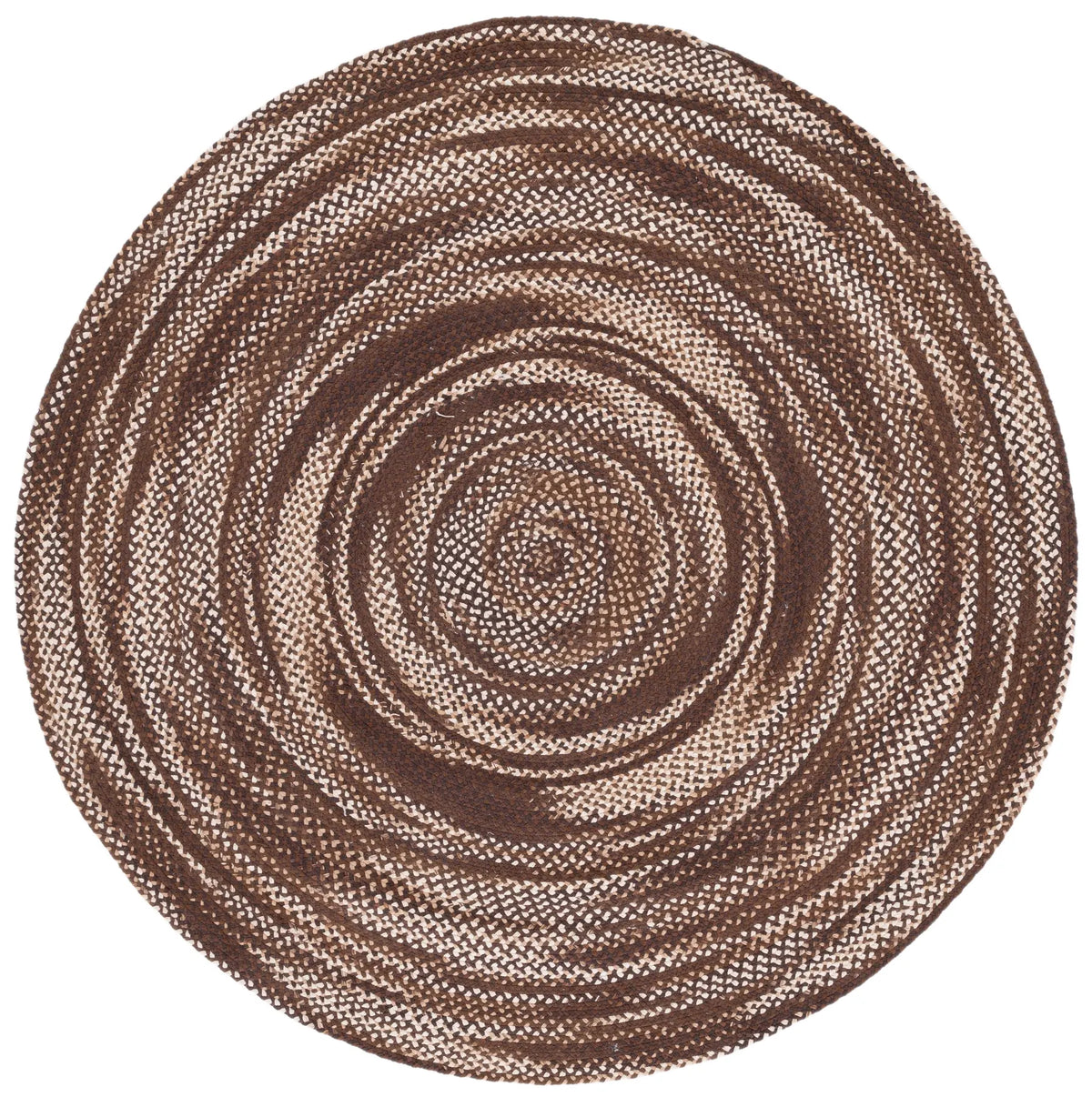 Safavieh Braided 5'-0" x 5'-0" Rug in Brown / Ivory