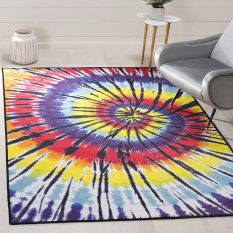 Safavieh Paint Brush 4'-4" x 6'-0" Rug in Fuchsia / Yellow