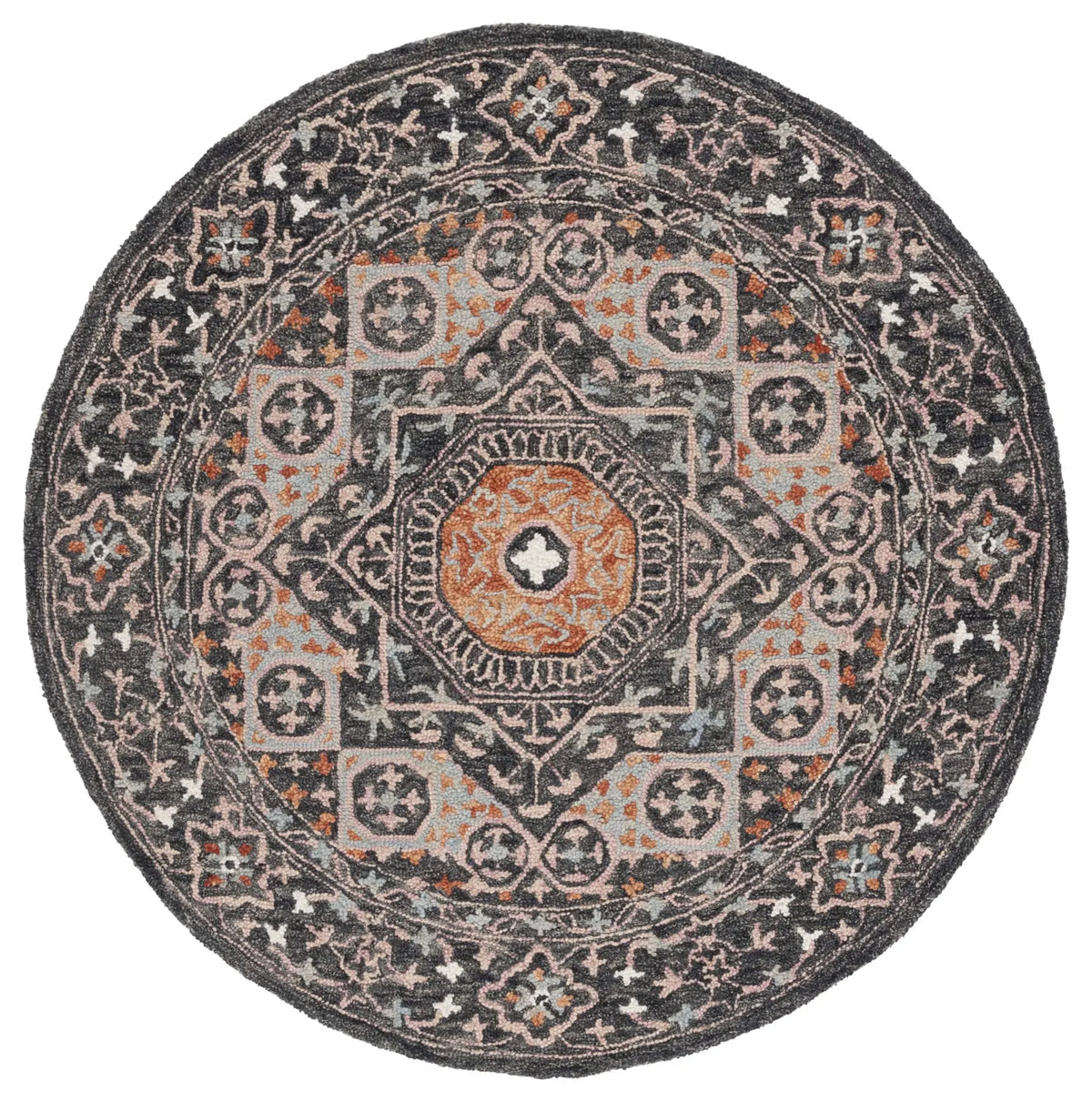 Safavieh Aspen 5'-0" x 5'-0" Rug in Black / Rust