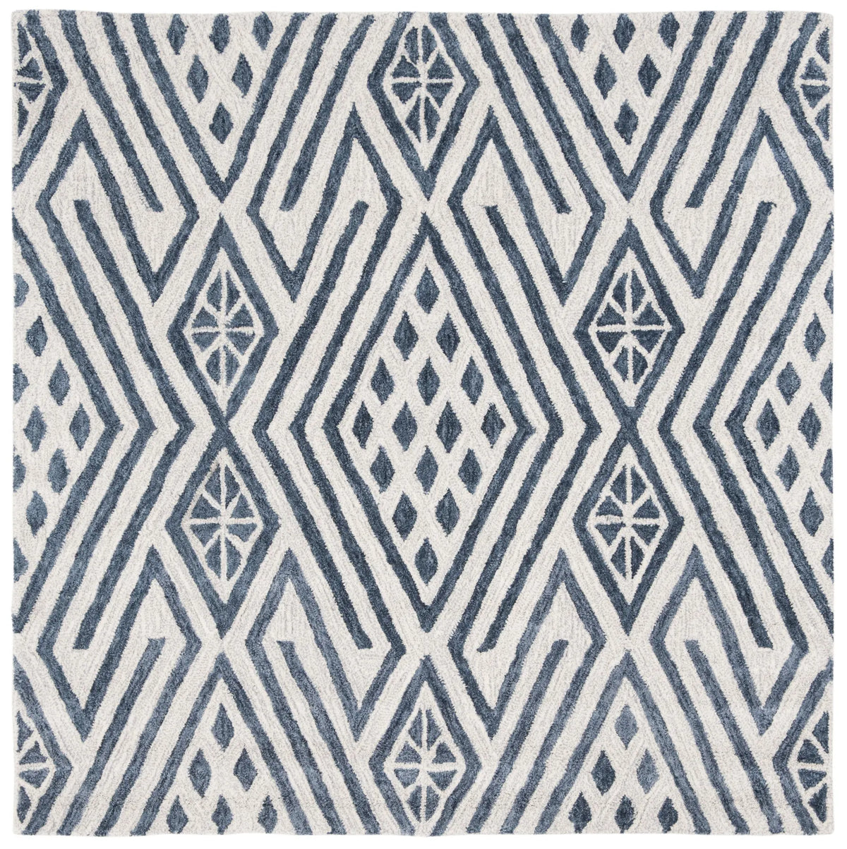 Safavieh Micro-Loop 5'-0" x 5'-0" Rug in Blue / Ivory