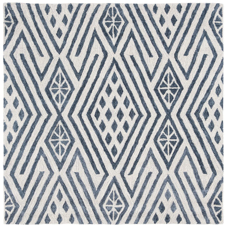 Safavieh Micro-Loop 5'-0" x 5'-0" Rug in Blue / Ivory