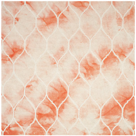 Safavieh Dip Dye 7'-0" x 7'-0" Rug in Orange / Ivory