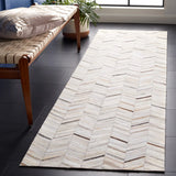 Safavieh Studio Leather 2'-3" x 7'-0" Rug in Ivory / Grey