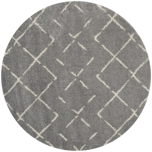 Safavieh Arizona Shag 5'-1" x 5'-1" Rug in Grey / Ivory
