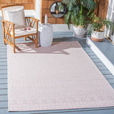 Safavieh Courtyard 4'-0" x 5'-7" Rug in Ivory / Soft Pink