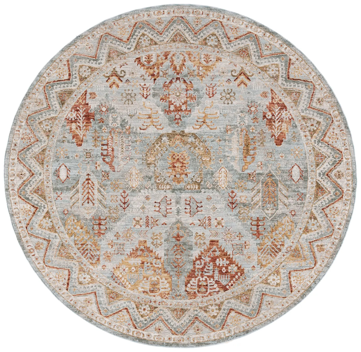 Safavieh Hamilton 6'-7" x 6'-7" Rug in Blue / Gold Rust