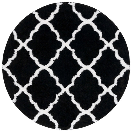 Safavieh Tahoe Shag 6'-7" x 6'-7" Rug in Black / White