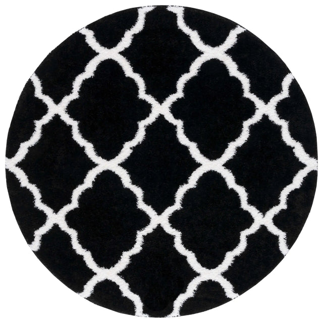 Safavieh Tahoe Shag 6'-7" x 6'-7" Rug in Black / White