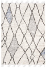 Safavieh Berber Fringe Shag 4'-0" x 6'-0" Rug in Cream / Blue