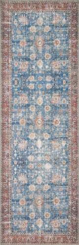 Loloi Loren Lq-01 Blue / Brick Rugs - runner flat