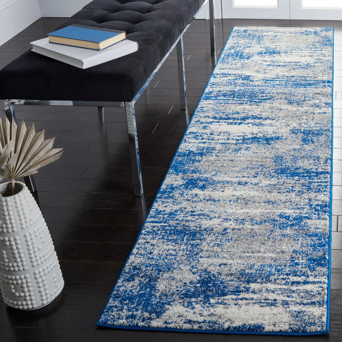 Safavieh Evoke 2'-2" x 9'-0" Rug in Dark Blue / Grey