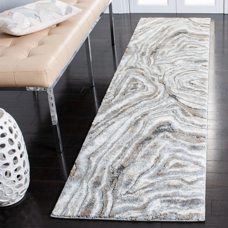 Safavieh Cyrus Shag 2'-2" x 9'-0" Rug in Beige / Grey