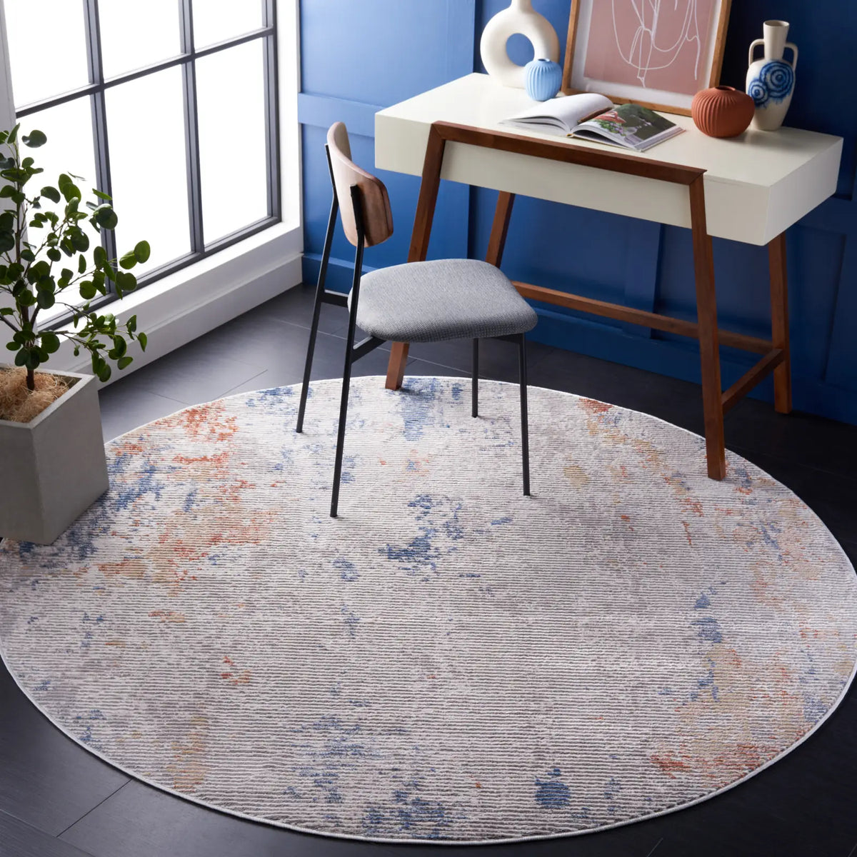 Safavieh Eternal 6'-7" x 6'-7" Rug in Grey / Blue