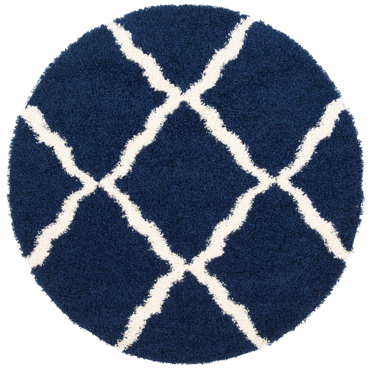 Safavieh Sgd-Dallas Shag 6'-0" x 6'-0" Rug in Navy / Ivory