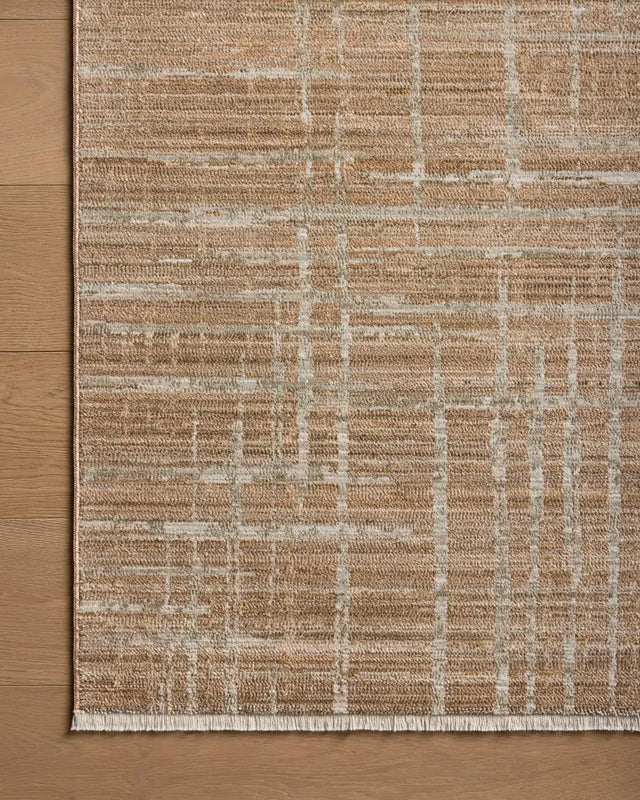 Loloi Wade Wae-03 Clay/Silver Rug - corner on wood