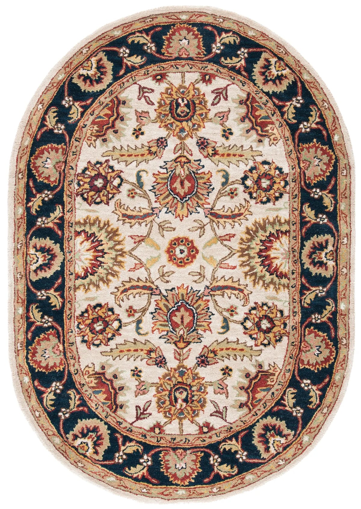 Safavieh Classic 4'-6" x 6'-6" Rug in Ivory / Navy