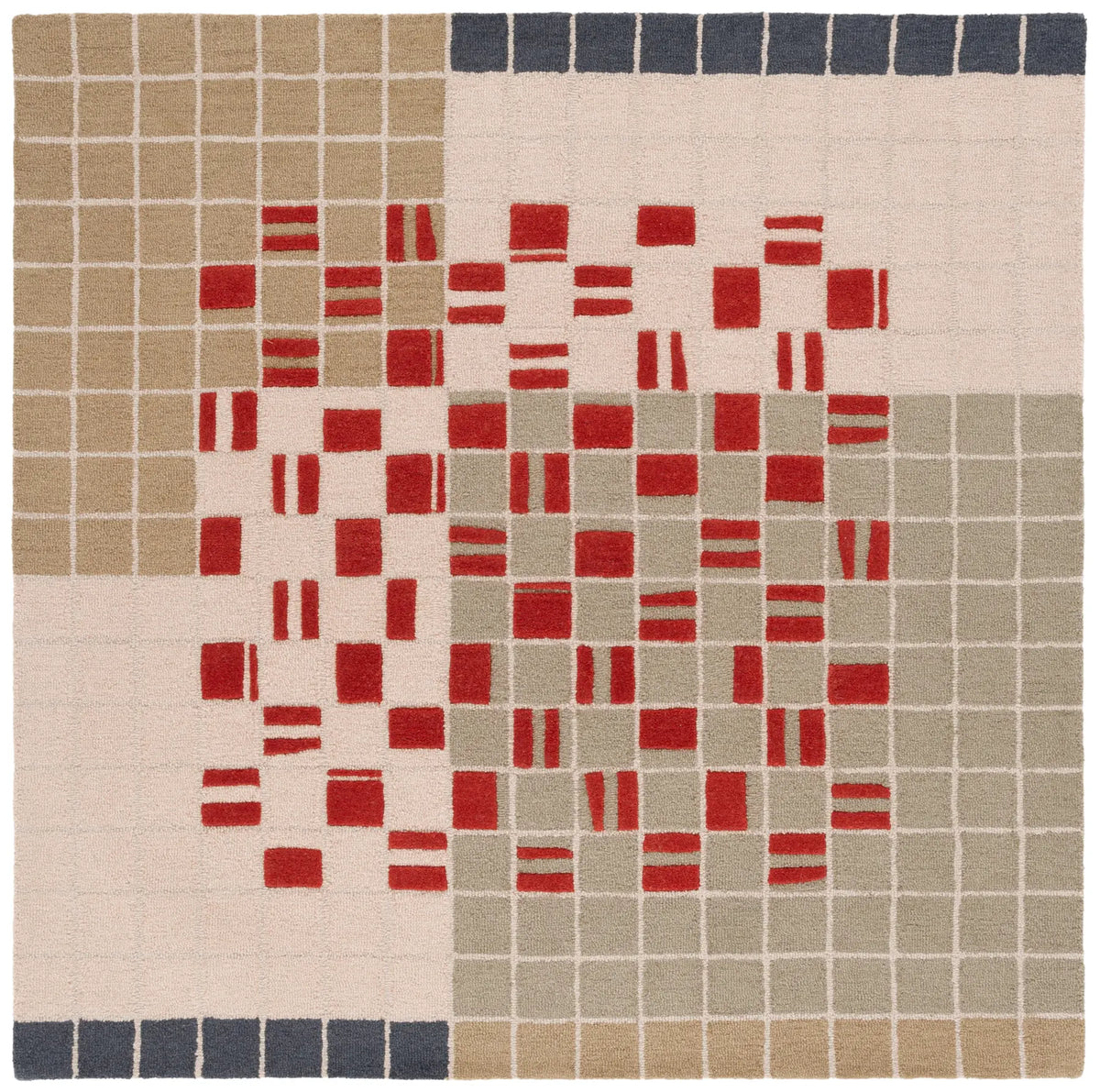 Safavieh Genre 5'-0" x 5'-0" Rug in Grey / Red