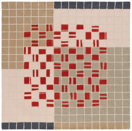 Safavieh Genre 5'-0" x 5'-0" Rug in Grey / Red