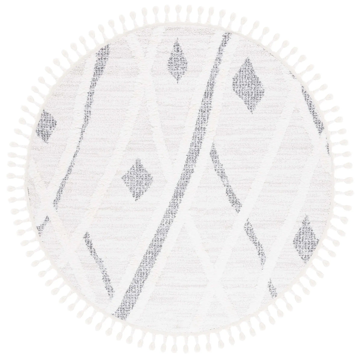Safavieh Moroccan Tassel Shag 6'-7" x 6'-7" Rug in Beige / Grey