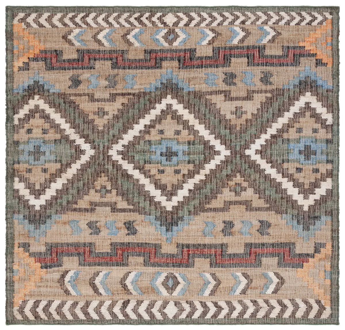 Safavieh Kilim 7'-0" x 7'-0" Rug in Natural / Blue