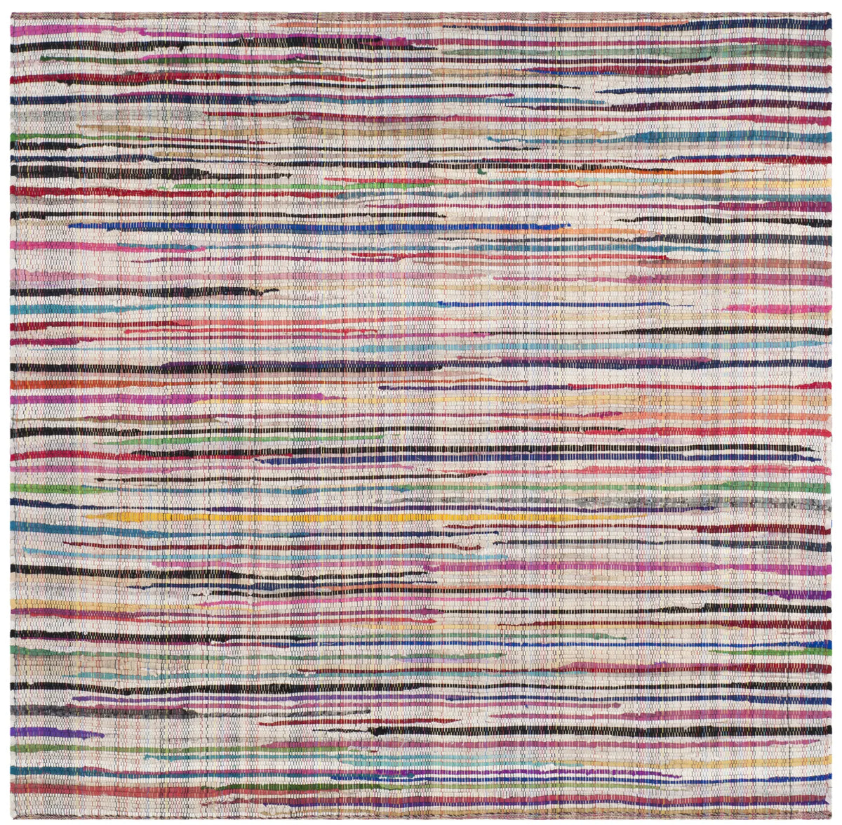 Safavieh Rag Rug 6'-0" x 6'-0" Rug in Ivory / Multi