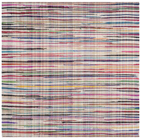 Safavieh Rag Rug 6'-0" x 6'-0" Rug in Ivory / Multi