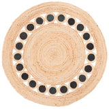 Safavieh Natural Fiber 3'-0" x 3'-0" Rug in Beige / Black