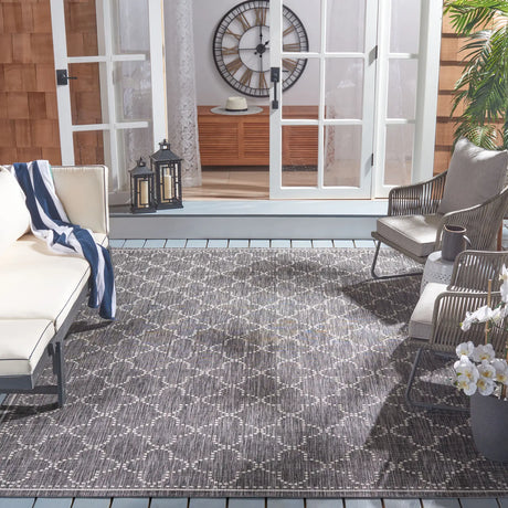 Safavieh Courtyard 8'-0" x 10'-0" Rug in Black / Grey