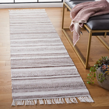 Safavieh Striped Kilim 2'-3" x 9'-0" Rug in Brown / Ivory