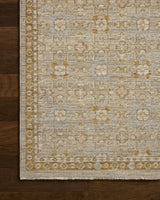Loloi Elora ELR-08 Traditional Power Loomed Neutral, Multi Rug - corner on wood