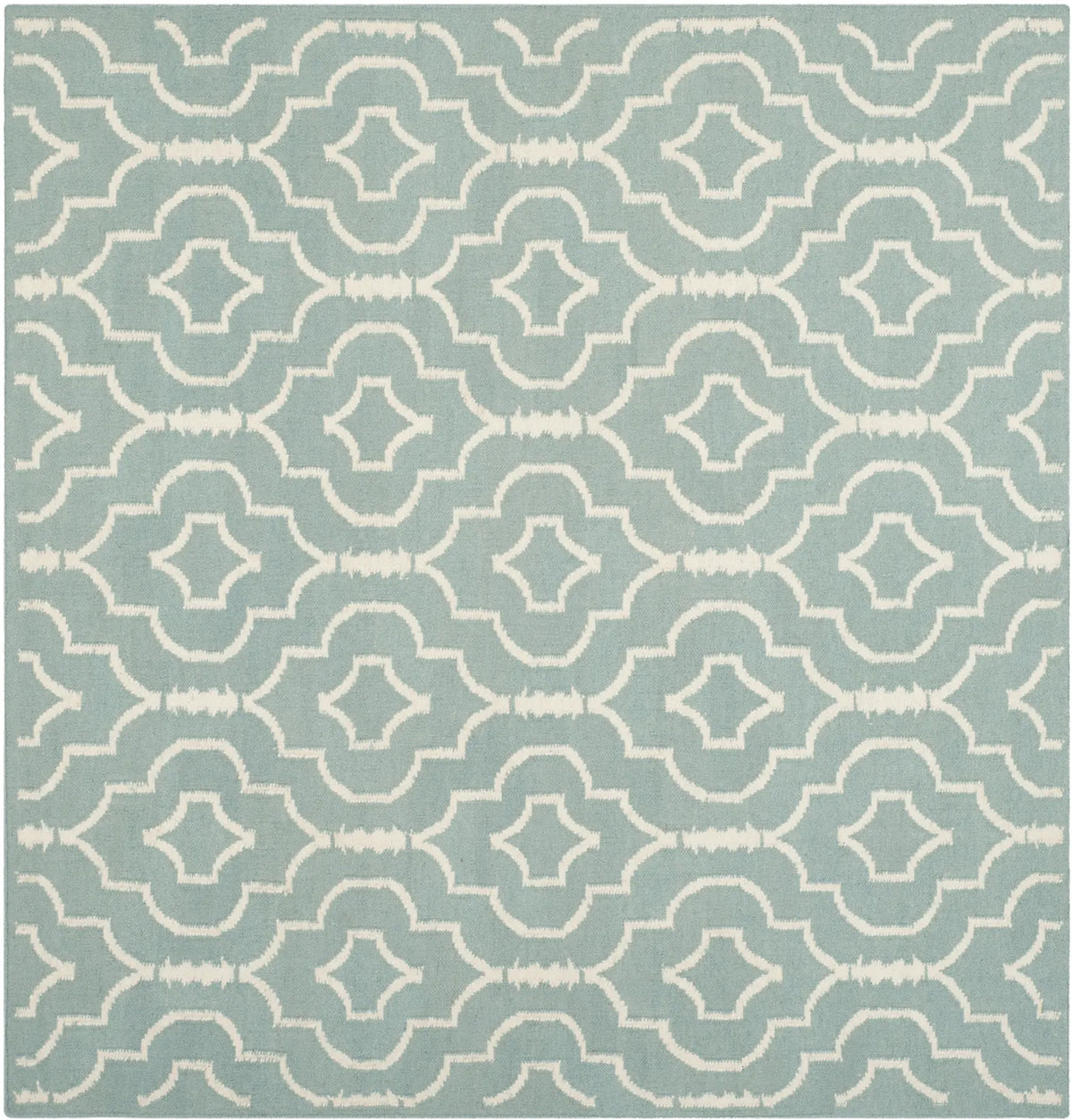 Safavieh Dhurries 6'-0" x 6'-0" Rug in Light Blue / Ivory