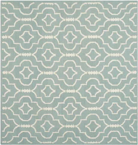 Safavieh Dhurries 6'-0" x 6'-0" Rug in Light Blue / Ivory
