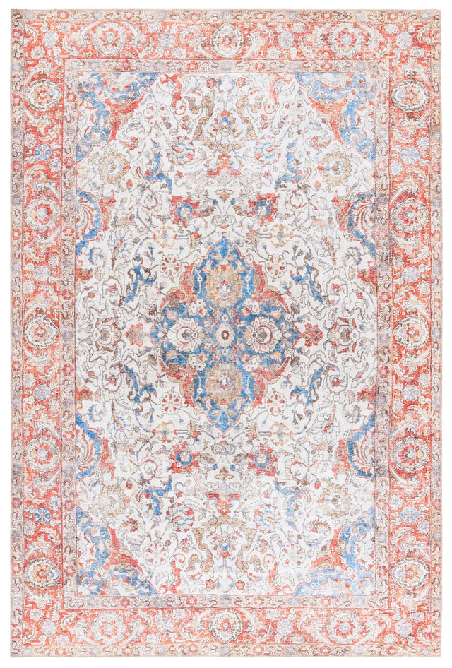 Safavieh Vintage Serapi 600 5'-1" x 7'-6" Rug in Red Orange / Blue