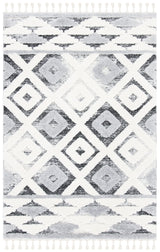 Safavieh Moroccan Tassel Shag 4'-0" x 6'-0" Rug in Grey / Ivory