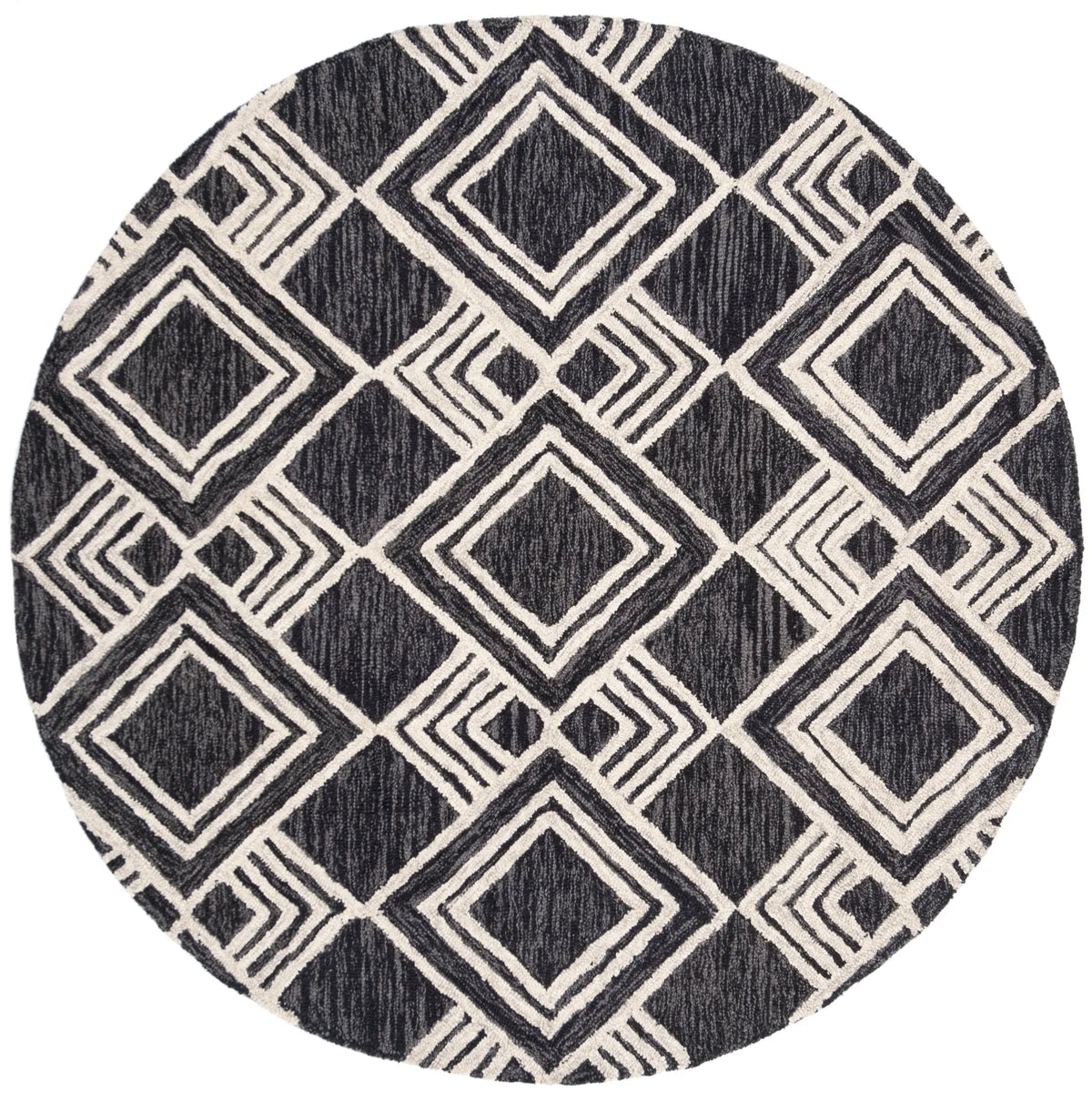 Safavieh Micro-Loop 5'-0" x 5'-0" Rug in Charcoal / Ivory
