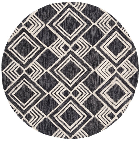 Safavieh Micro-Loop 5'-0" x 5'-0" Rug in Charcoal / Ivory