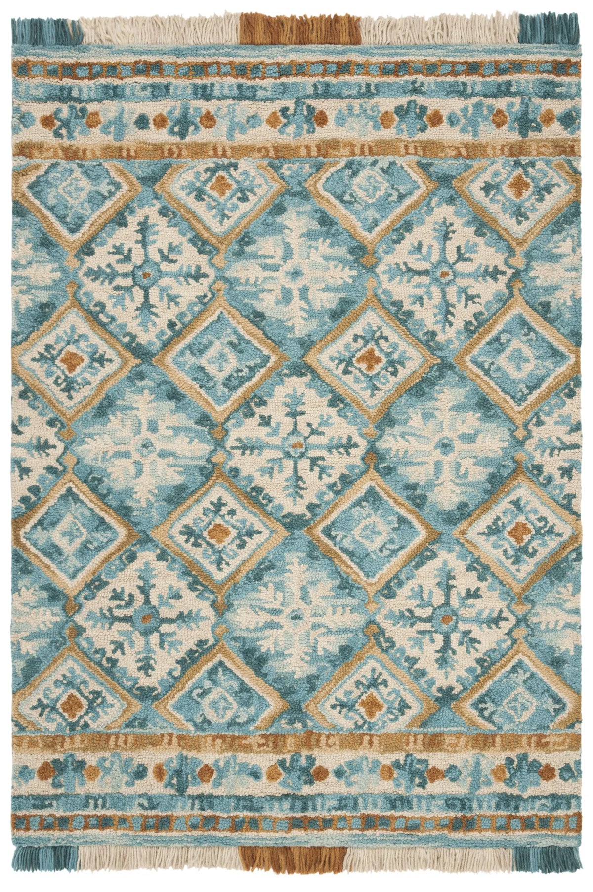 Safavieh Blossom 4'-0" x 6'-0" Rug in Ivory / Teal