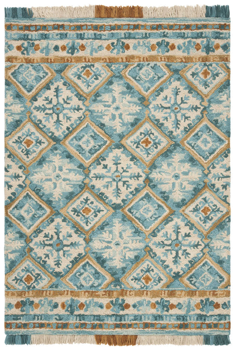Safavieh Blossom 4'-0" x 6'-0" Rug in Ivory / Teal