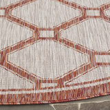 Safavieh Courtyard 6'-7" x 6'-7" Rug in Red / Beige