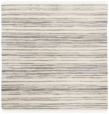 Safavieh Rag Rug 6'-0" x 6'-0" Rug in Ivory / Grey